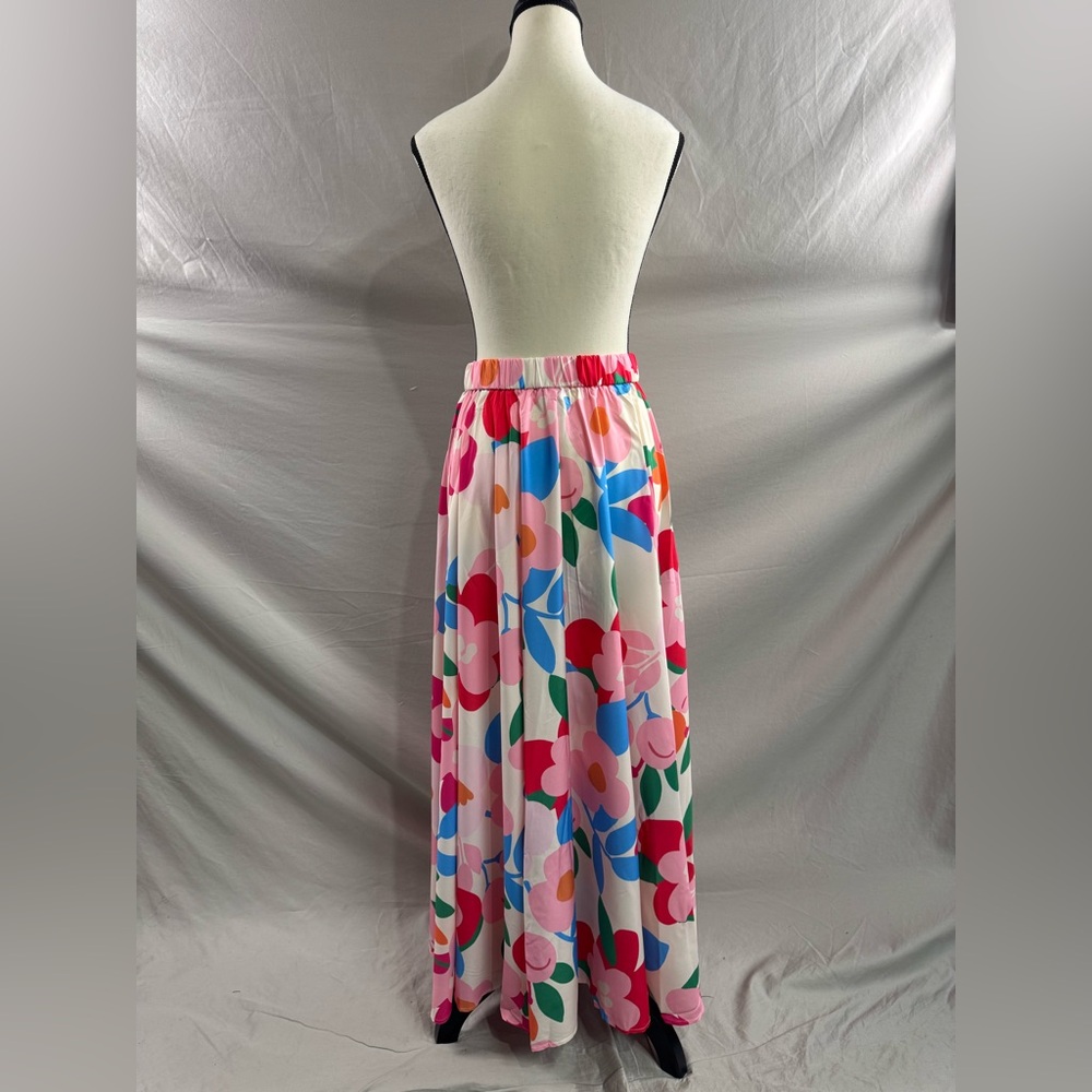 Boho A-Line Floral Maxi Skirt Pink - Picture 8 of 9